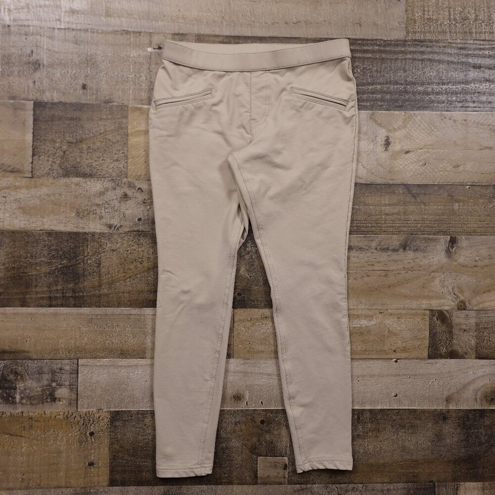 HUE Skimmer‎ Leggings Women’s Small Beige Stretch Pull-On 24” Inseam